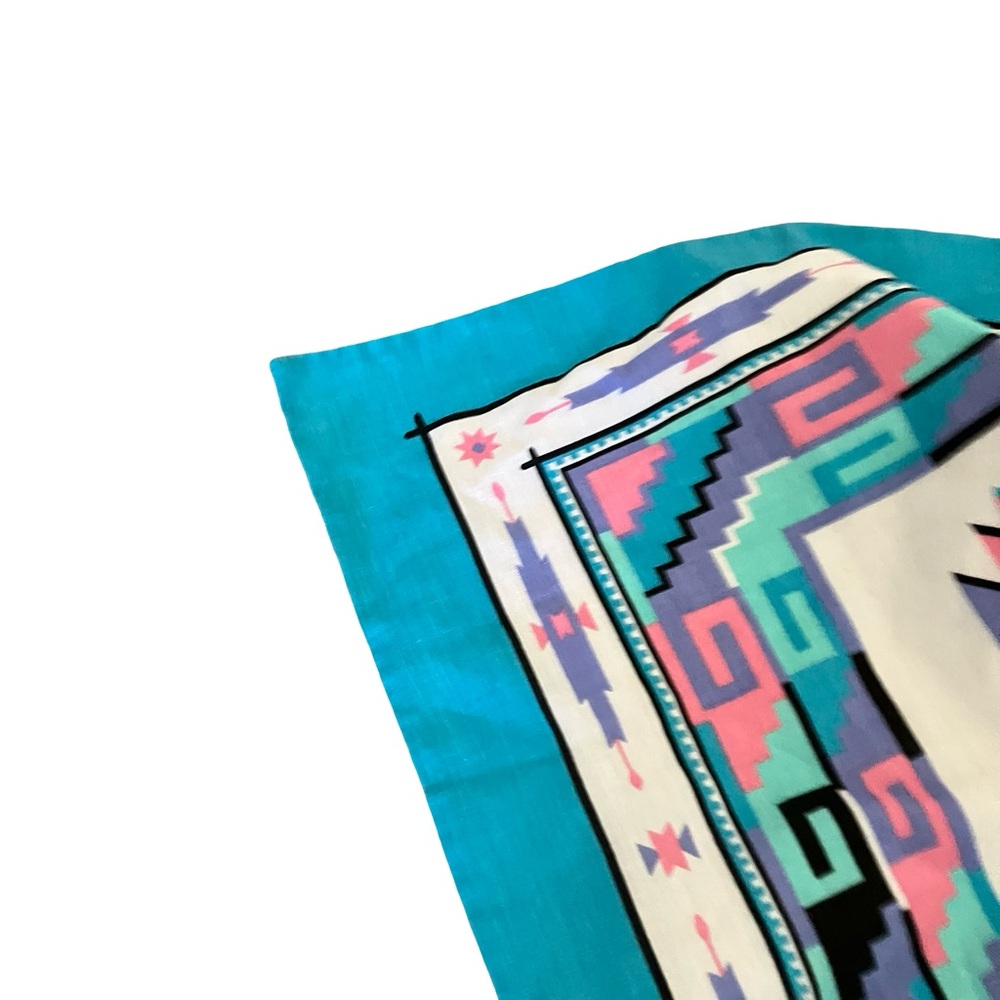 VTG Springs Industries Bandana Aztec Southwestern Print USA Made Jeweled Decor - Picture 11 of 13